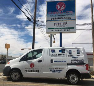 business van and sign